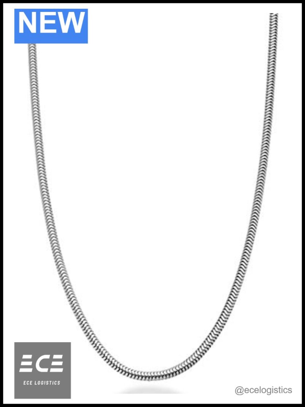 Italian 925 Sterling Silver Round Snake Chain Necklace Unisex Lobster Clasp
